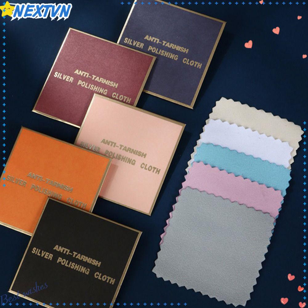 NEXTVN Set 15 Khăn Lau Đánh Bóng Trang Sức Mềm Mại Màu Bạc Có Thể Tái Sử Dụng