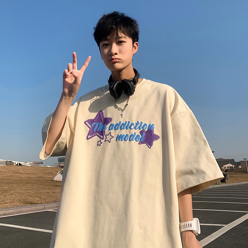 Áo Thun Nam Tay Ngắn Dáng Rộng Phong Cách Hip Hop Đường Phố