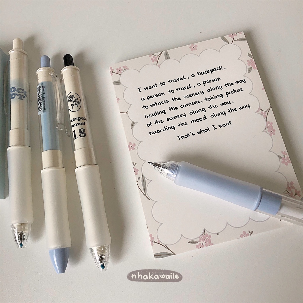 Bút gel bấm cao cấp TIA mực đen, ngòi kim 0.5mm