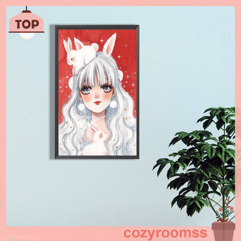 Tranh Đính Đá Kim Cương Toàn Bộ 5D DIY Hình Vẽ Cô Gái Trang Trí Nhà Cửa