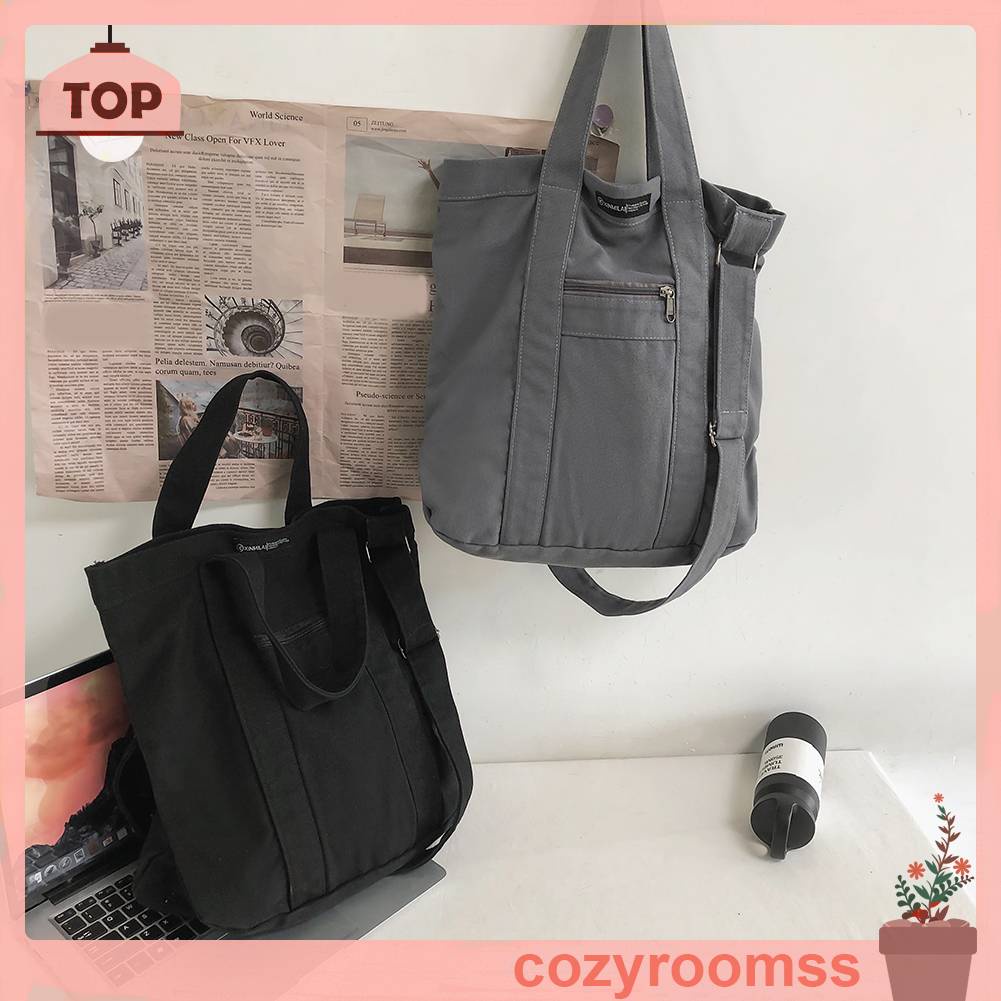 Túi Xách Canvas Đeo Chéo Kiểu Dáng Đơn Giản Cho Nữ