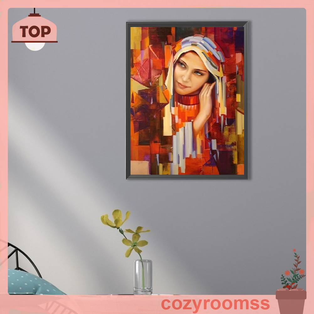 Tranh Đính Đá Kim Cương Toàn Bộ 5D DIY Hình Vẽ Người Phụ Nữ Trang Trí Nhà Cửa