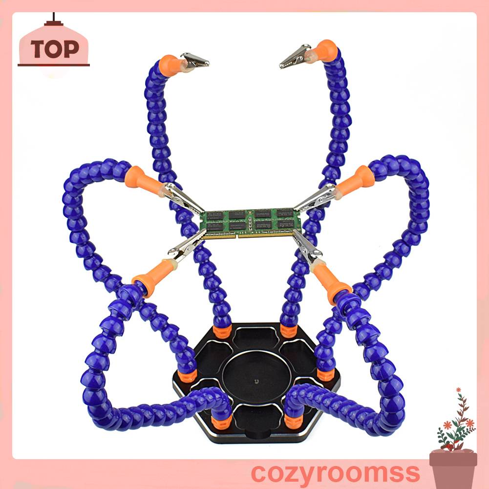 Giá Đỡ Bảng Mạch Hàn Linh Hoạt Bằng Hợp Kim Nhôm PCB 6 Cánh Tay Linh Hoạt