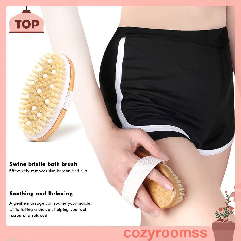 Bàn Chải Massage Lưng Bằng Gỗ Chống Trượt Tiện Dụng Cho Phòng Tắm