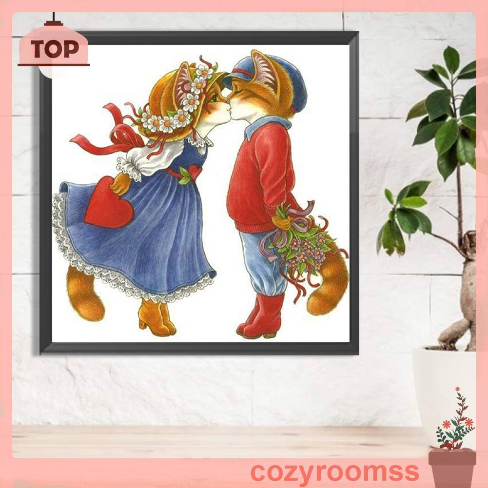 Tranh Đính Đá Kim Cương Toàn Bộ 5D DIY Hình Vẽ Mèo Trang Trí Nhà Cửa