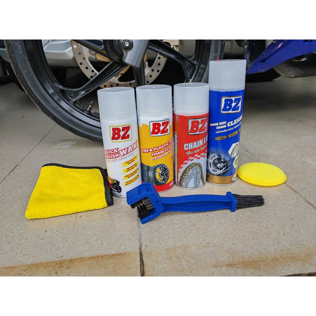Bộ Sản Phẩm Chăm Sóc Xe Tại Nhà BZ Chính Hãng Chăm Sóc Sên,Dưỡng Nhựa Nhám,Bóng Sơn Kèm Quà