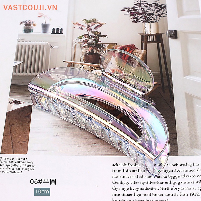 Kẹp Tóc Càng Cua Bằng Nhựa Trong Suốt Nhiều Màu Thời Trang