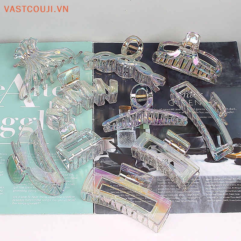 Kẹp Tóc Càng Cua Bằng Nhựa Trong Suốt Nhiều Màu Thời Trang