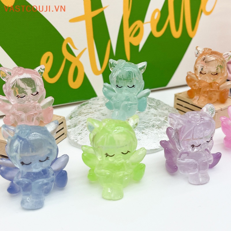 Set 2 Tượng Cáo Chín Đuôi Bằng Nhựa Phát Sáng Trong Bóng Tối Trang Trí Tiểu Cảnh / Nhà Búp Bê DIY