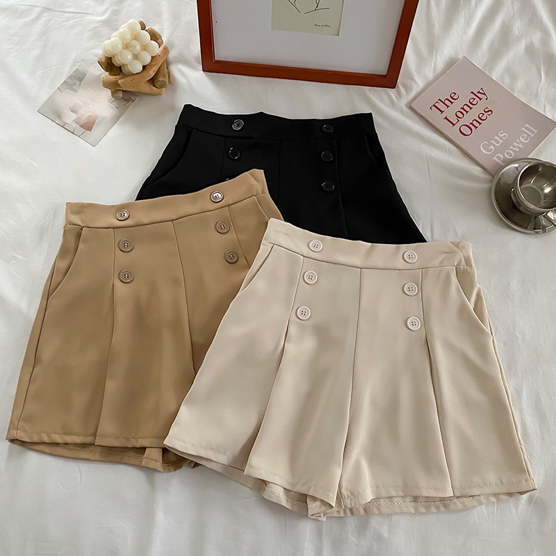 NZN Quần Short Nữ Ống Rộng Lưng Cao Thời Trang Hàn Quốc