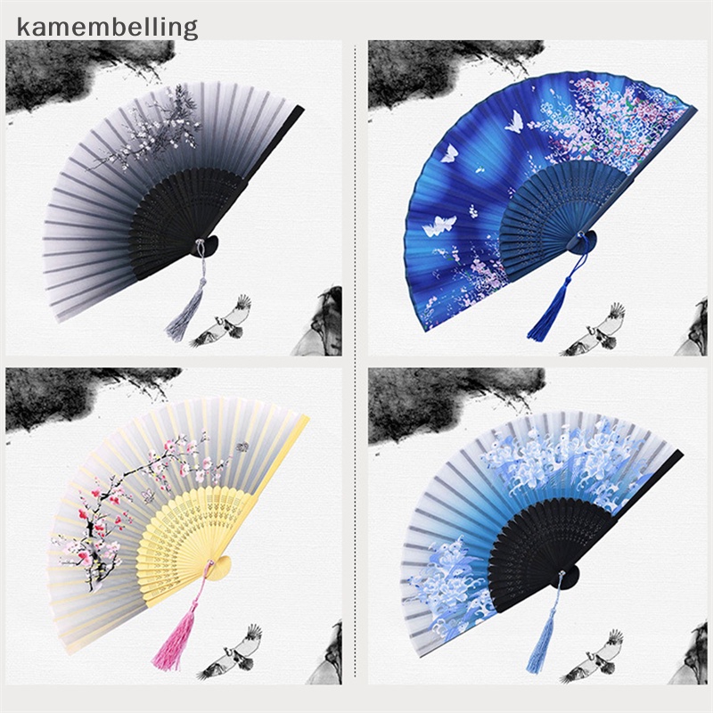 Quạt Xếp Bằng Lụa Phong Cách Trung Hoa Cổ Điển