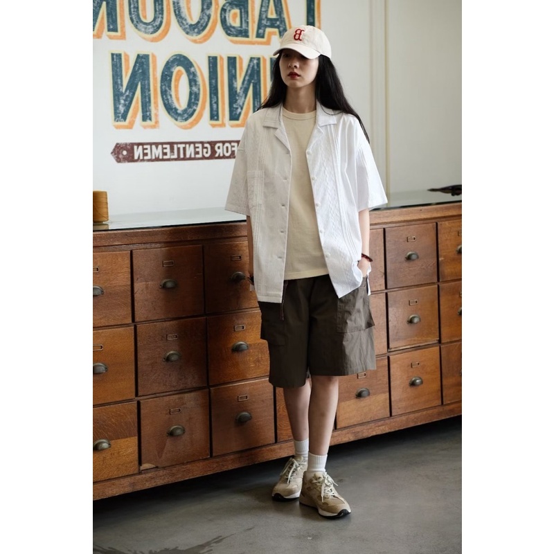 Áo Sơ Mi Tay Ngắn Họa Tiết Kẻ Sọc Đơn Giản Thời Trang Mùa Hè 2023 Phong Cách Nhật Bản Mới