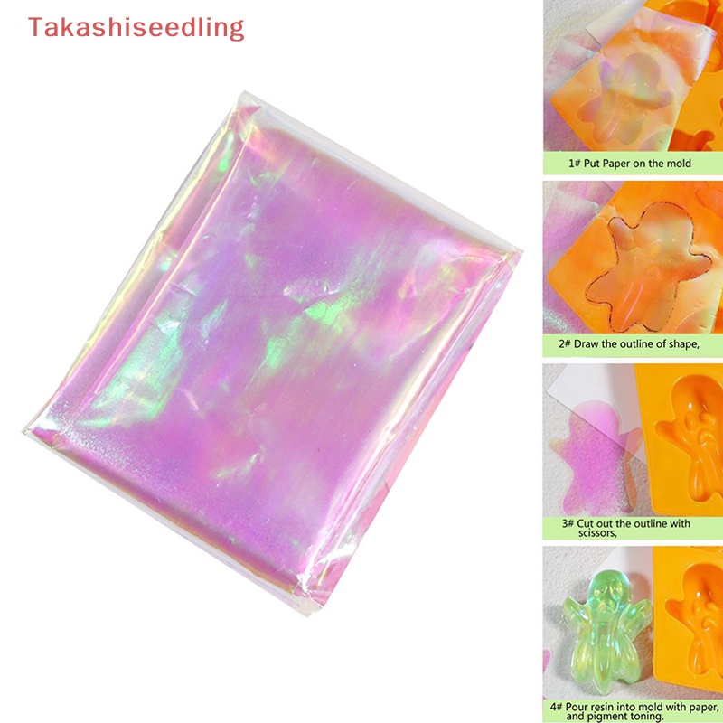 (Takashiseedling) Giấy Hiệu Ứng AB Ánh Laser Trong Suốt Lấp Lánh Làm Trang Sức DIY