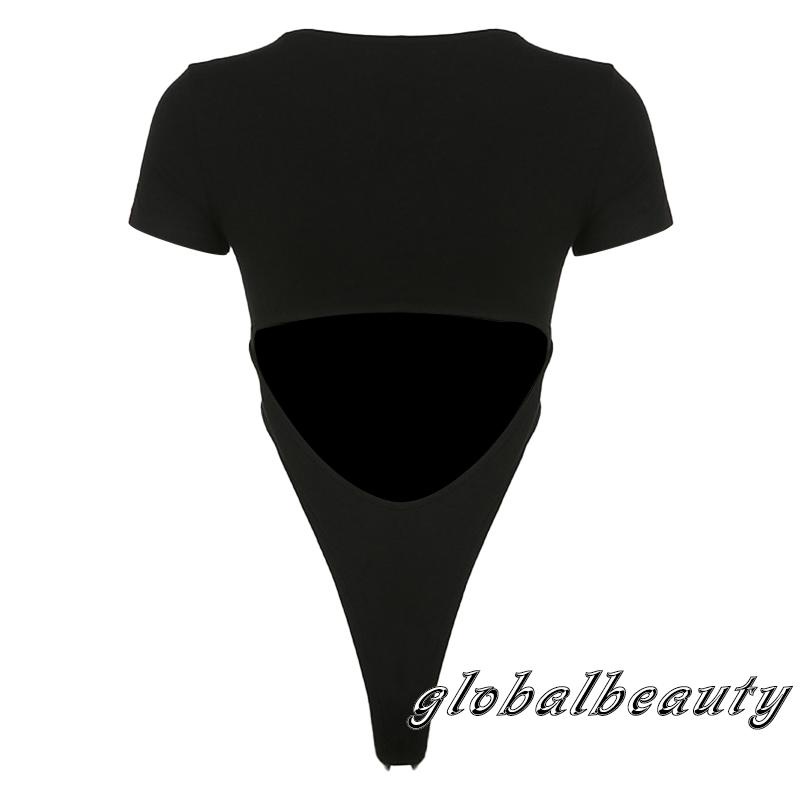 Áo Liền Quần Ngắn Tay Khoét Lưng Cao In Họa Tiết Hoạt Hình Cho Nữ