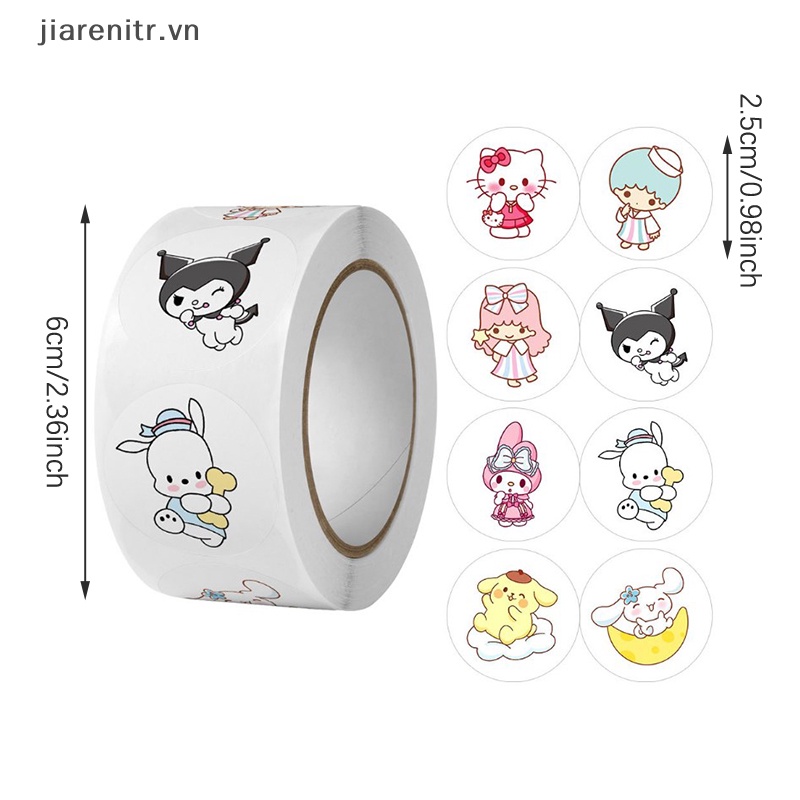 SANRIO Cuộn 500 Miếng Dán Hình Động Vật Hoạt Hình Dễ Thương Trang Trí Phần Thưởng Cho Bé