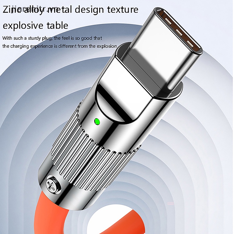 Cáp Sạc Nhanh type c 120w Bằng Hợp Kim Kẽm Và Silicon Màu Dạ Quang Cho huawei vn