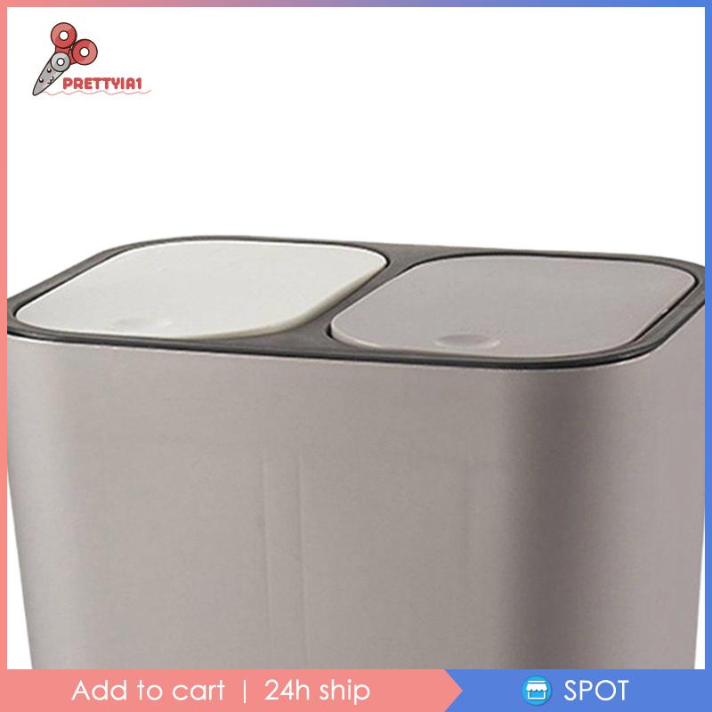 Thùng Rác Tái Sử Dụng Ướt Và Khô 15 Lít Màu Trắng Cho Nhà Bếp [Prettyia1]