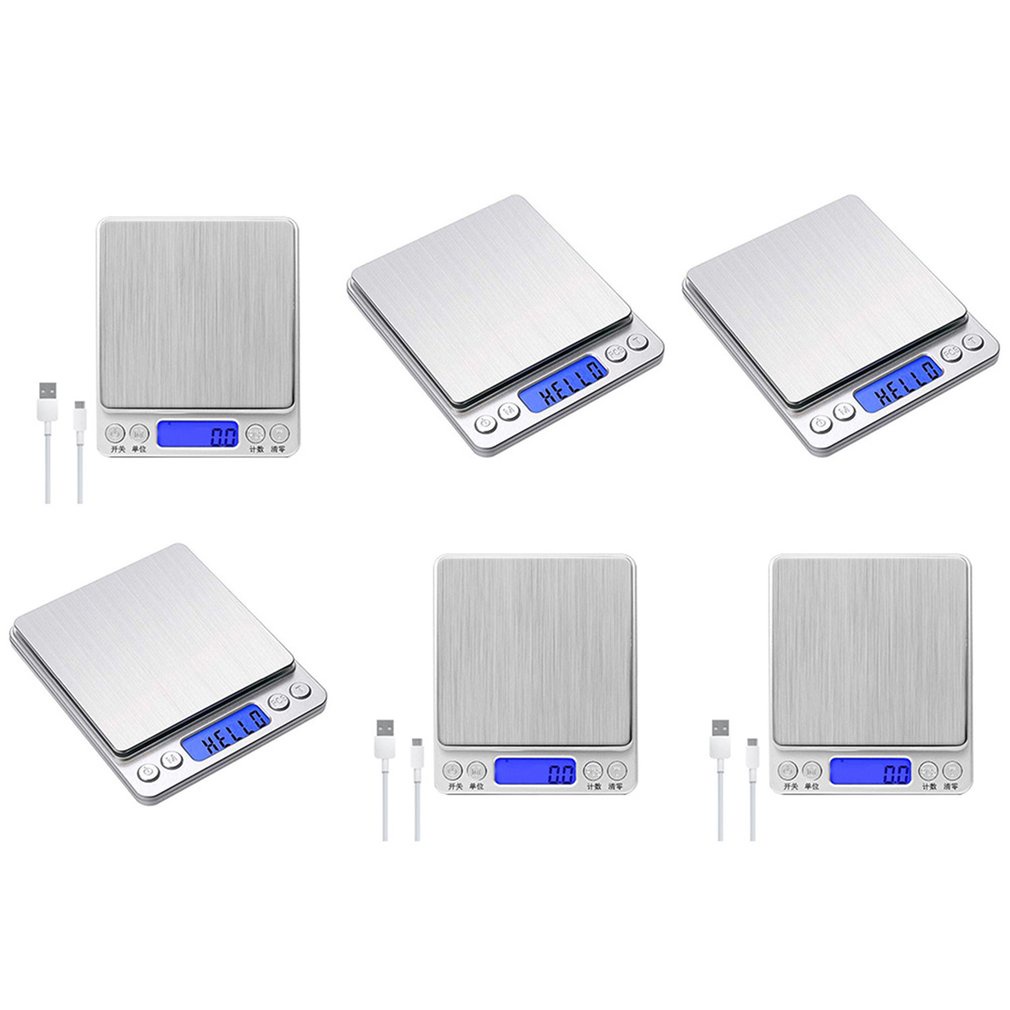 =Christmas=500g/0.01g Kitchen Scale Digital LCD USB Charge High Precision Weighing Scale