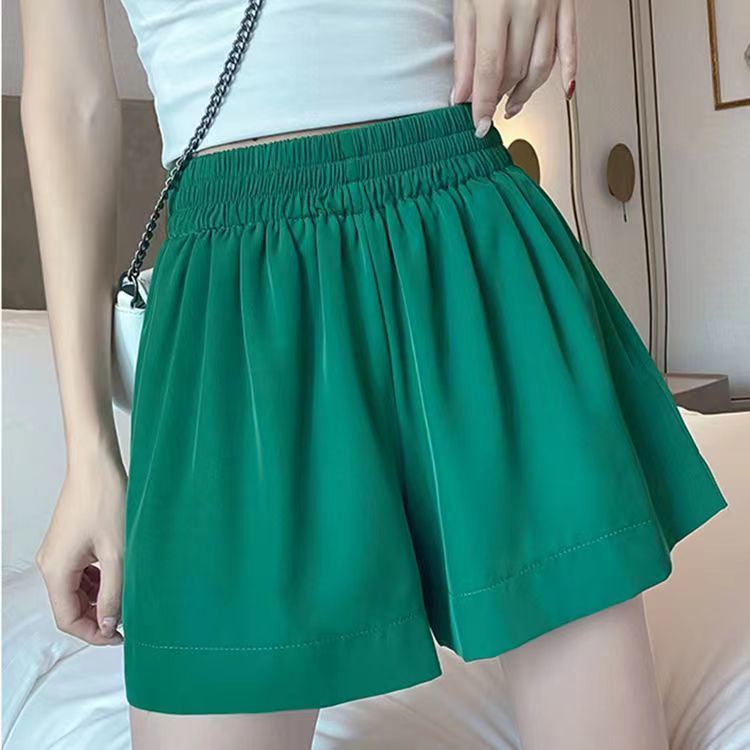 Quần Short Thể Thao Vải Lụa Lạnh Màu Sắc Đơn Giản Thời Trang Cho Nữ