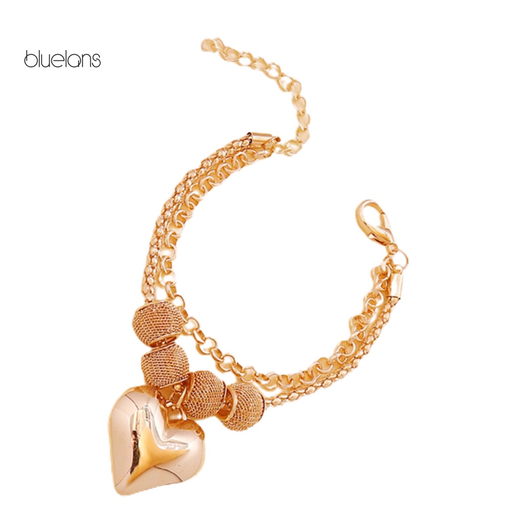 Bộ Trang Sức Vòng cổ Nhiều Lớp Mặt Trái Tim Thời Trang Cho Nữ