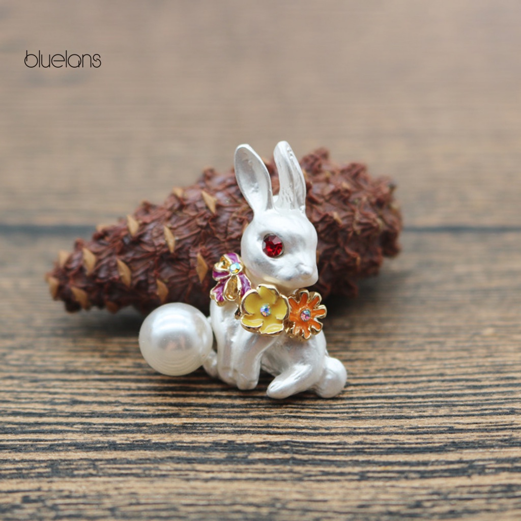 Trâm Cài Áo Hình Thỏ Hoạt Hình Đính Đá Bằng Hợp Kim Phong Cách Vintage