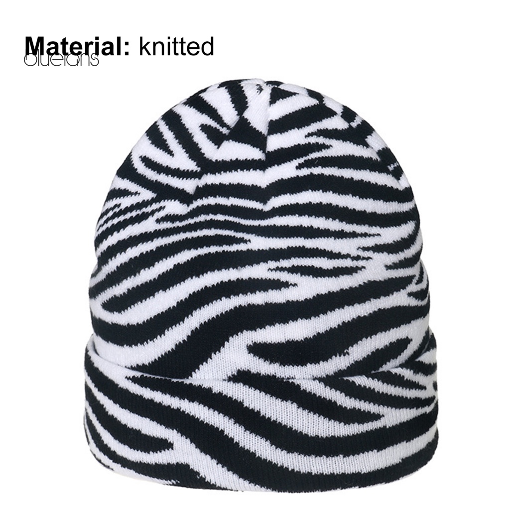 Mũ Beanie Dày Co Giãn In Họa Tiết Da Báo Thời Trang Thu Đông