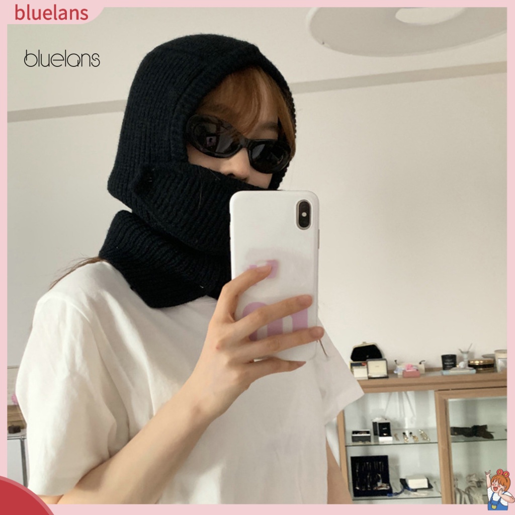 Khăn Choàng Cổ Một Mảnh Dệt Kim Dày Dặn Màu Trơn Giữ Ấm Mùa Đông Cho Nữ