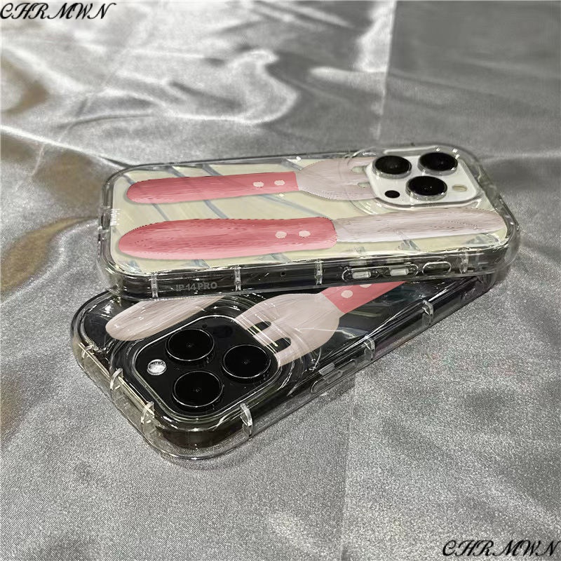 Nĩa Dao Tiện Lợi Đa Năng1181312Ốp Điện Thoại Mềm Trong Suốt Màu Hồng Cho iPhone14promax7sins / plus / xr