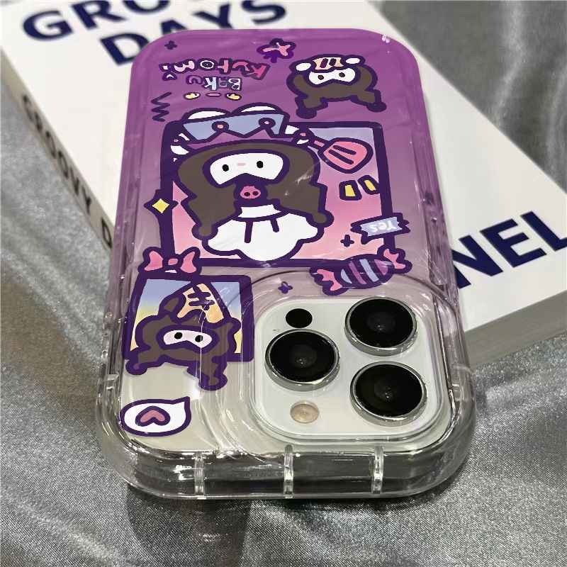 Ốp Điện Thoại Dẻo Trong Suốt Màu Tím Họa Tiết Hoạt Hình Nuo Dễ Thương Cho Iphone14Promax1312 11 xr 87 23OS