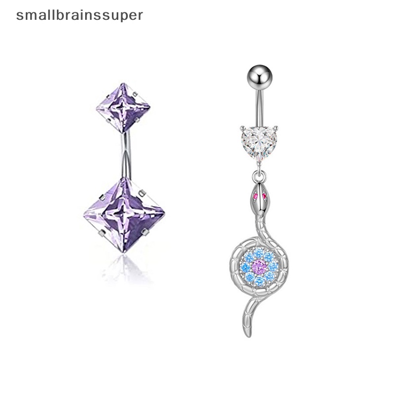 Khuyên Rốn Bằng Thép Không Gỉ Dát Đá Zircon SBS