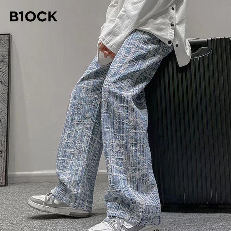 B1OCK quần jean ống rộng quần nam ống rộng quần 2023 NEW BK06266