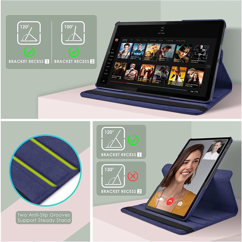 Bao Da Máy Tính Bảng Xoay 360 Độ Cho Lenovo Xiaoxin Pad 2022 10.6 Pro 11.2 Plus 11.5 TB-125F / 128F TB-132FU / 138FU Ốp