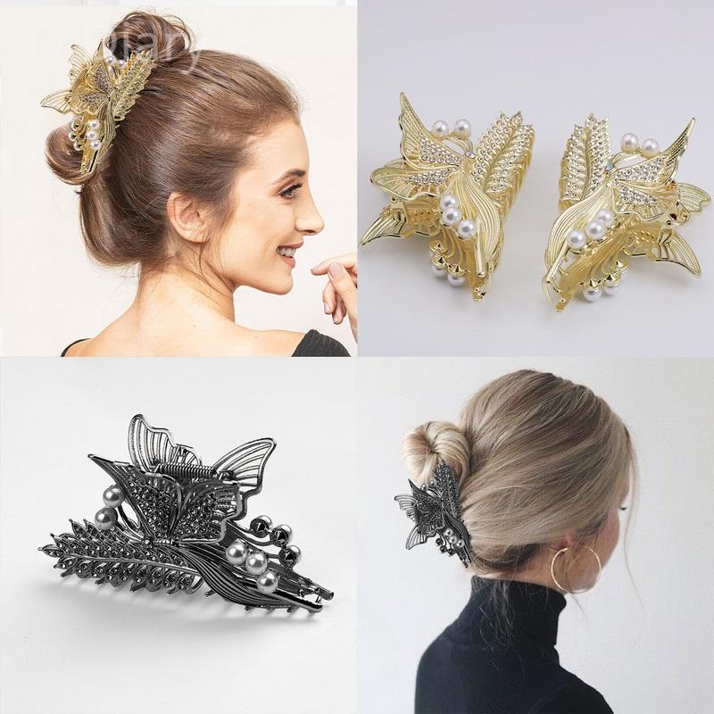 Kẹp Tóc Hình Bướm Bằng Kim Loại Sang Trọng Cá Tính Cho Nữ