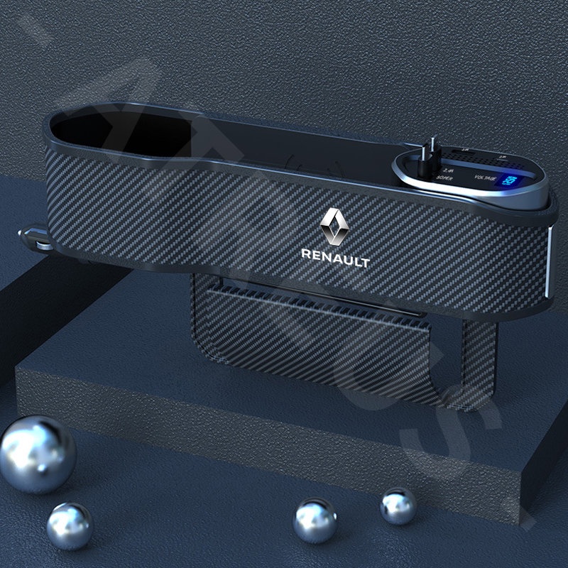 Túi Đựng Đồ Gắn Khe Hở Ghế Ngồi Xe Hơi Kèm Sạc Không Dây Cho Clio Fluence Megane 2 Sandero Kwid Logan Captur Scenic Kiger Koleos