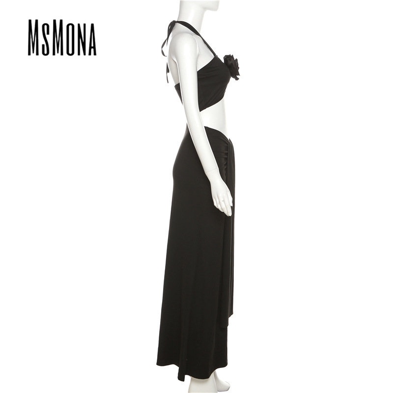 Đầm Maxi Không Tay Hở Vai Màu Trơn Thời Trang 2023 Dành Cho Nữ