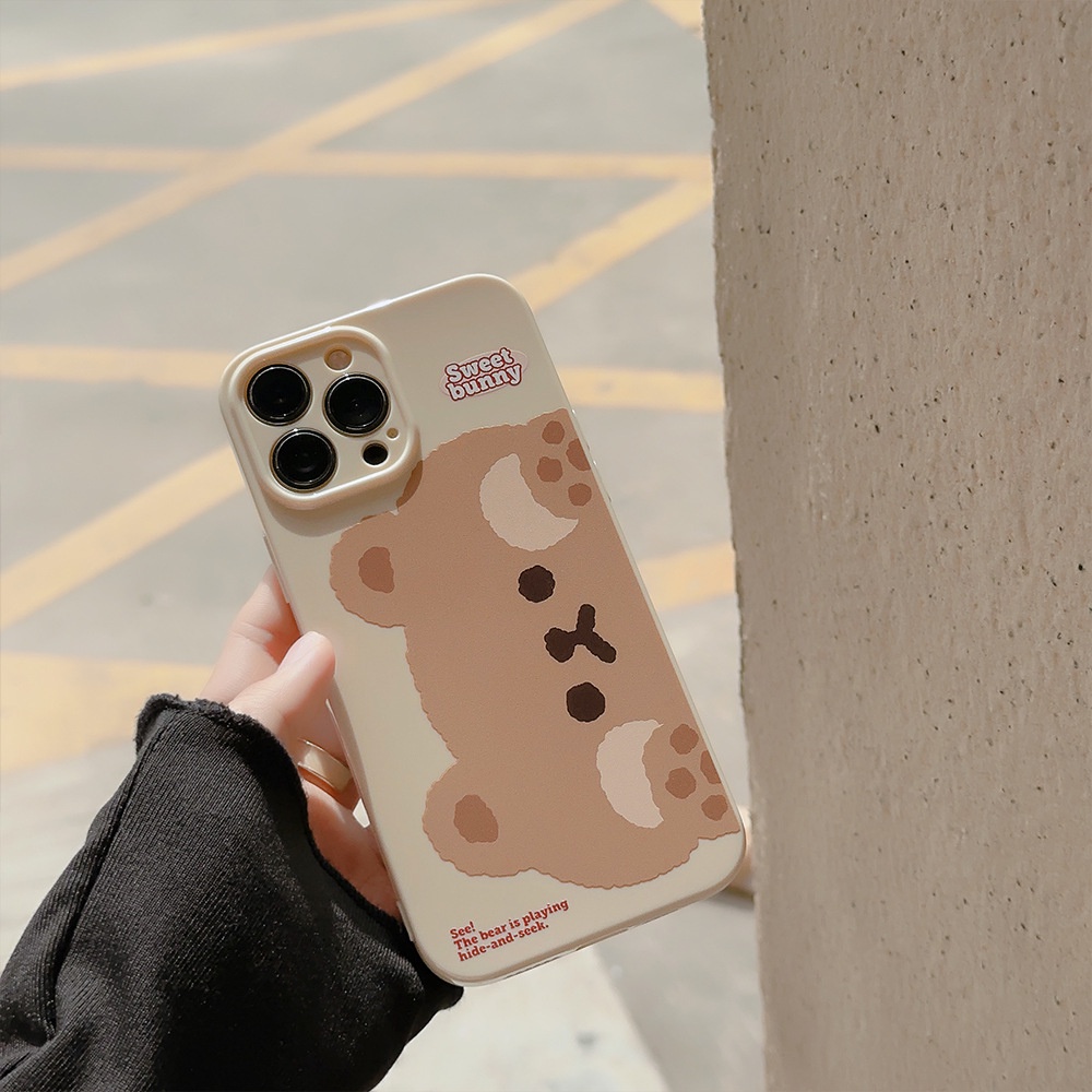 Ốp Điện Thoại In Hình Gấu Màu Vàng Sữa Cho iphone14promax / 13 / 12 / 11 / XR / XS / X / XSMAX / 7 / 8PLUS