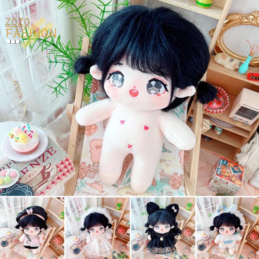 Búp Bê Nhồi Bông Cotton 20cm Mặc Trang Phục Dễ Thương Cho Bé Gái