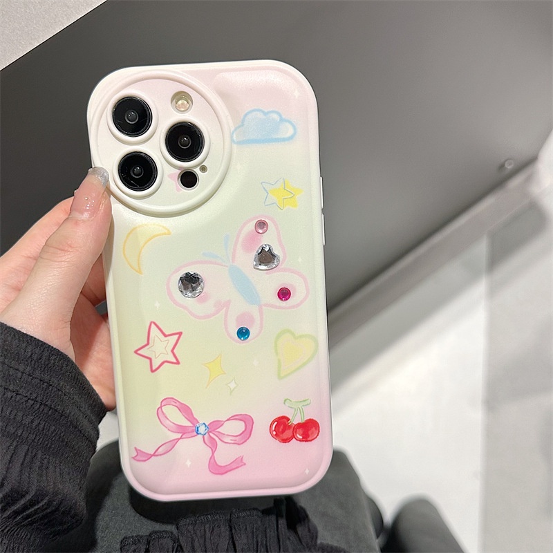 Ốp Điện Thoại Đệm Khí In Hình Bướm Cho iphone15 / 14promax / 13 / 12 / 11 / XR / XS / X / XSMAX / 7 / 8PLUS