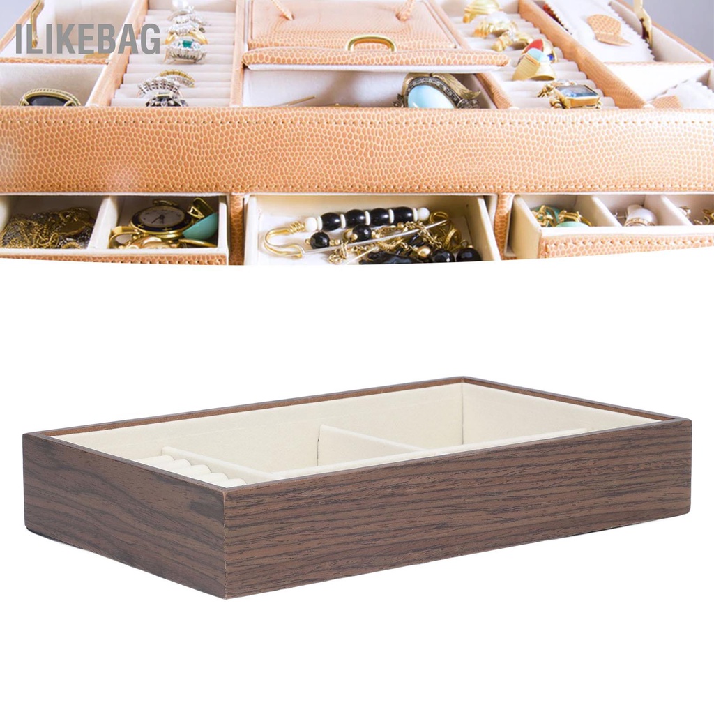 Ilikebag Hộp Đựng Trang Sức Có Nắp Trong Suốt Bông Tai Vòng Cổ Khay Chứa Quả Óc Chó Lớn Sapce Đa Năng Cho Nữ Bé Gái