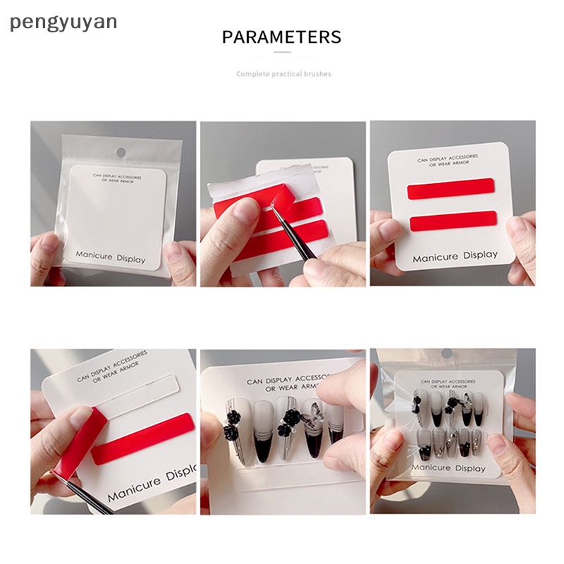 [pengyuyan] Set 10 Thẻ Trưng Bày Móng Tay Giả Dạng Nhấn [Mới]