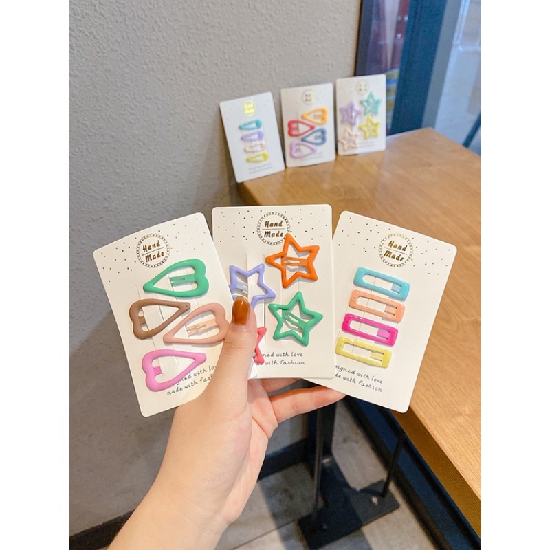 Set 3/4 Kẹp Tóc BB Màu Kẹo Ngọt Dễ Thương Phong Cách Hàn Quốc