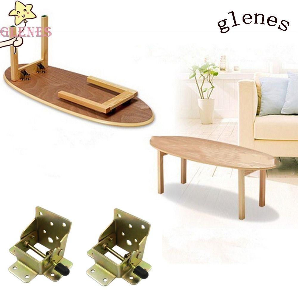 Set 2 Bản Lề 90 Độ Bằng Sắt Tự Khóa Chuyên Dụng Cho Bàn Nối Dài