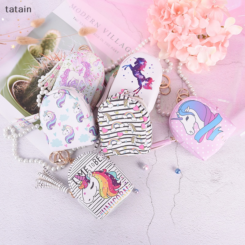 Ví Đựng Tiền Xu mini Bằng Da pu Hình Ba Lô Kỳ Lân Dễ Thương