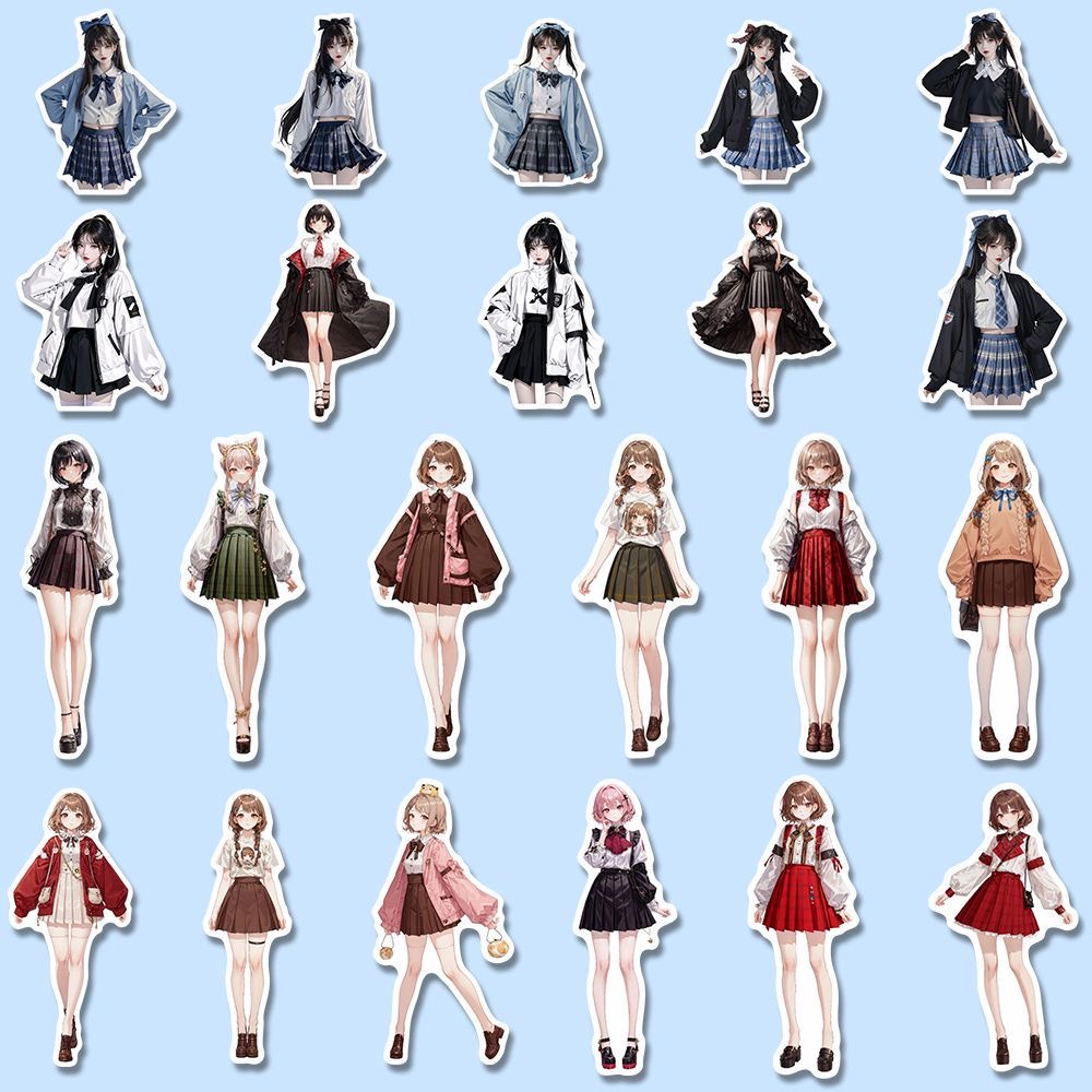 Set 48 Sticker Hình Cô Gái anime Ngọt Ngào