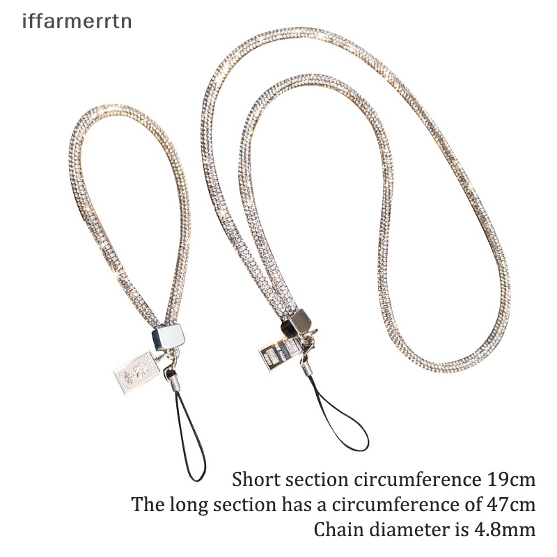 Dây Đeo Cổ Tay Đính Đá Hình Vuông Lấp Lánh Sáng Tạo Cho Điện Thoại