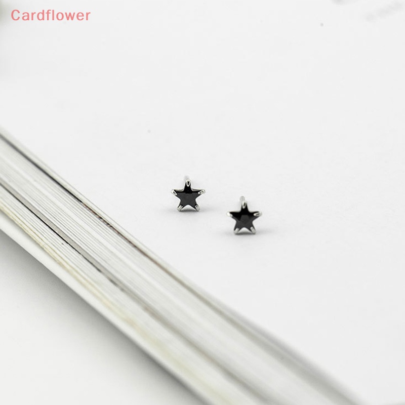 Khuyên Tai Bạc 925 Đính Đá Zircon Hình Ngôi Sao Nhỏ Mới