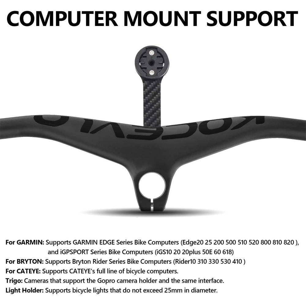 Tay Lái Xe Đạp Màu Đen Nhám Bằng Sợi Carbon Kominelo Xoay 17 Độ 28.6mm