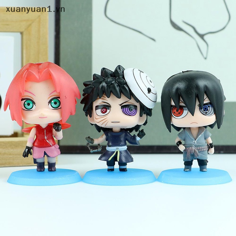 Set 6 Mô Hình Nhân Vật Phim Naruto 7CM Bằng PVC