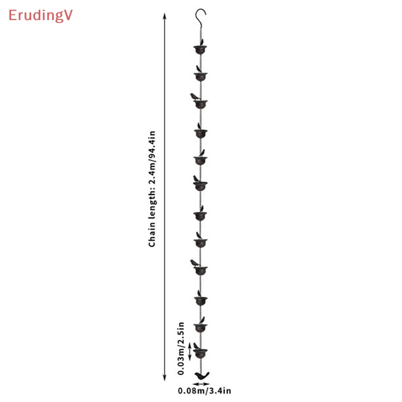 [ErudingV] Chuỗi Xích Mưa Cho Di Động Chim Trên Cốc Nước Mưa Có Móc Treo Màu Đồng Sẫm Màu [Mới]