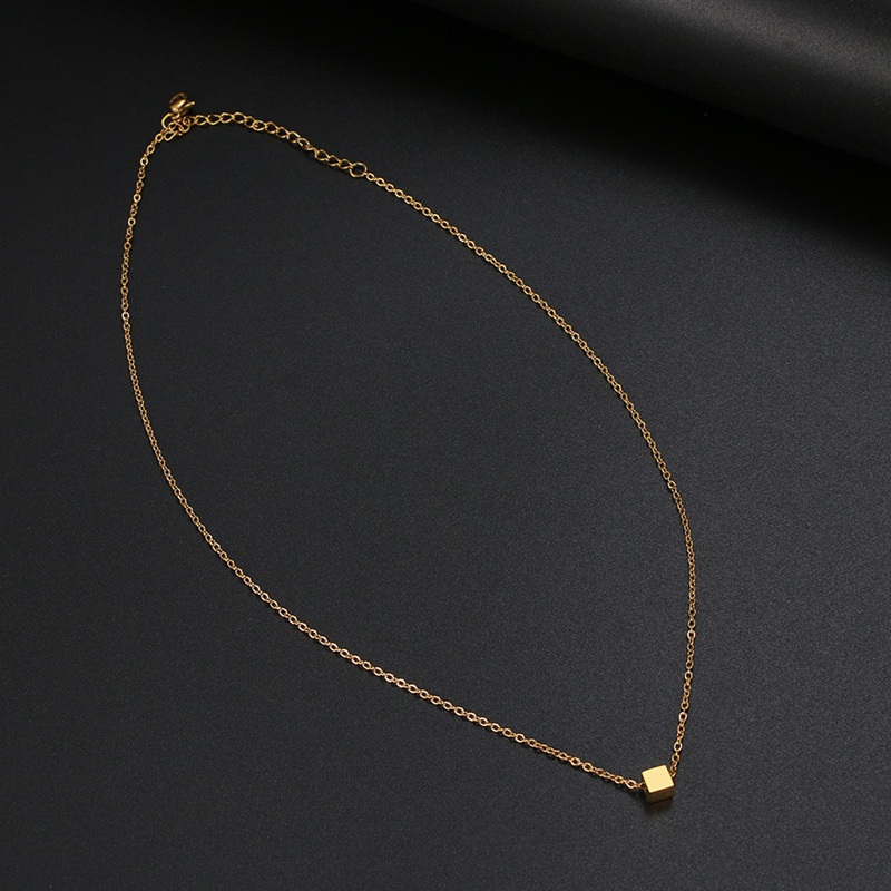 Ygt Vòng cổ Choker Mặt Khối Vuông Bằng Thép Không Gỉ Đơn Giản Thời Trang